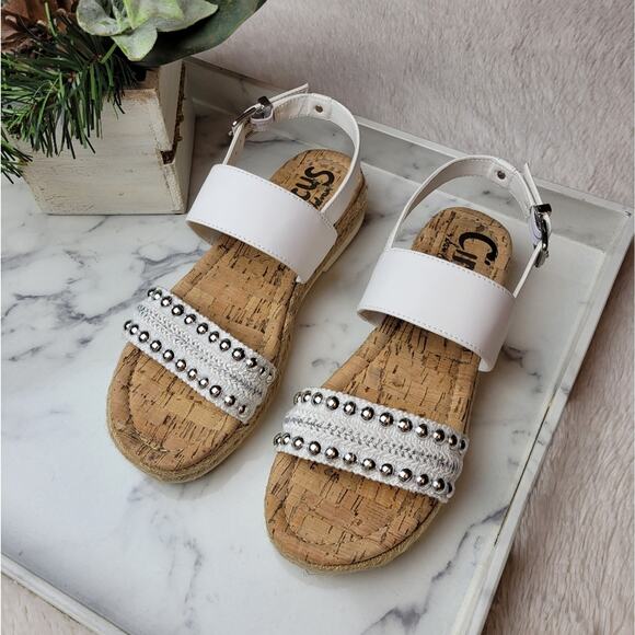 🚨NEW CIRCUS BY SAM EDELMAN Andrea White Espadrille Flatform Sandal Size 6 - Picture 2 of 11